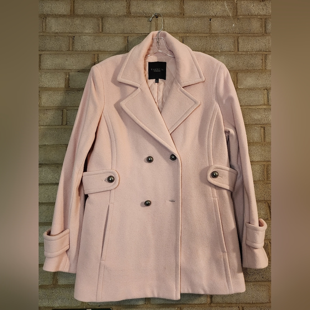 Talbots Women's Soft Pink Pea Coat